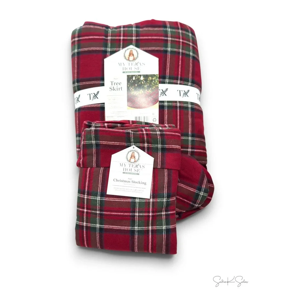 My Texas House Angie Red Plaid Christmas Stockings, 20x10, 2 Count - 2026